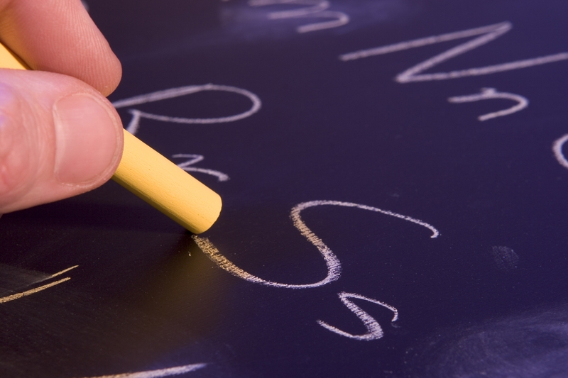 Chalk writing on a blackboard